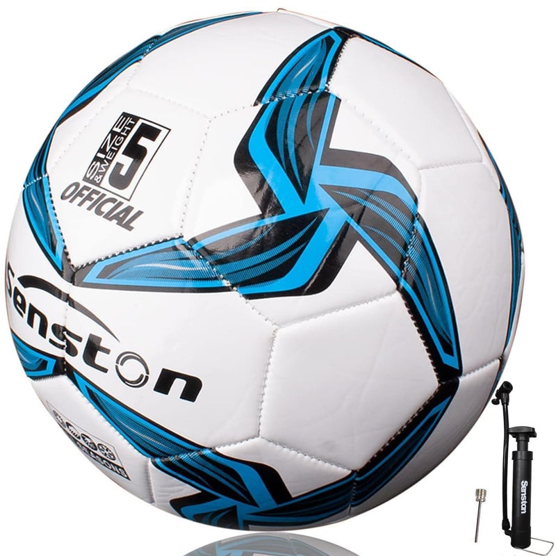 Senston Soccer Balls for Adult Training Ball Size 5 Official Match Football Balls with Pump - Image 1